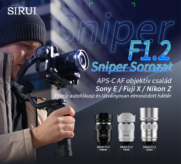 SIRUI Sniper F1.2 APSC objektív precíz autófokusszal Sony E, Nikon Z és FujiFilm X vázakra