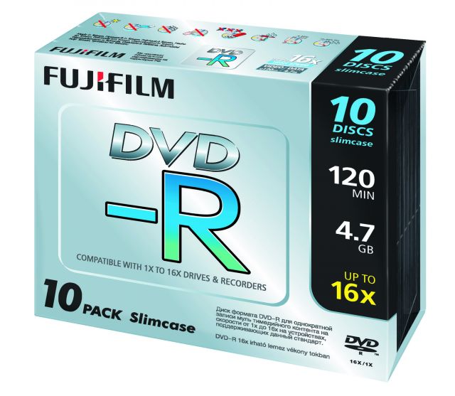 FujiFilm DVD-R 4.7GB 16x SLIM/vékony tokos, 10db