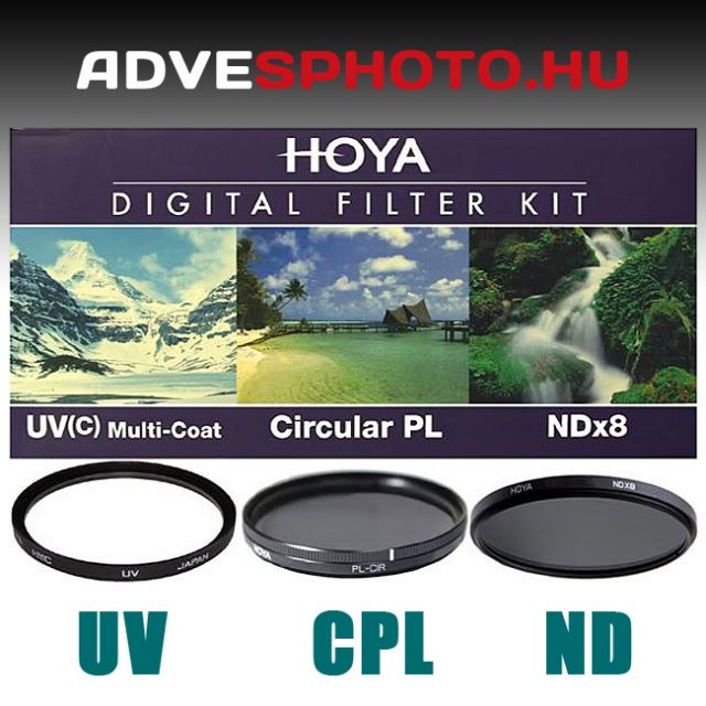 Hoya Digital Filter Kit UV,CPL,ND 58mm szűrőkkel