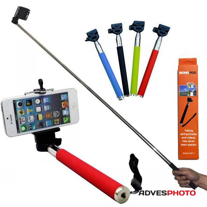 Selfie monopod kompakt fényképezőgéphez, fekete /Teleszkópos/