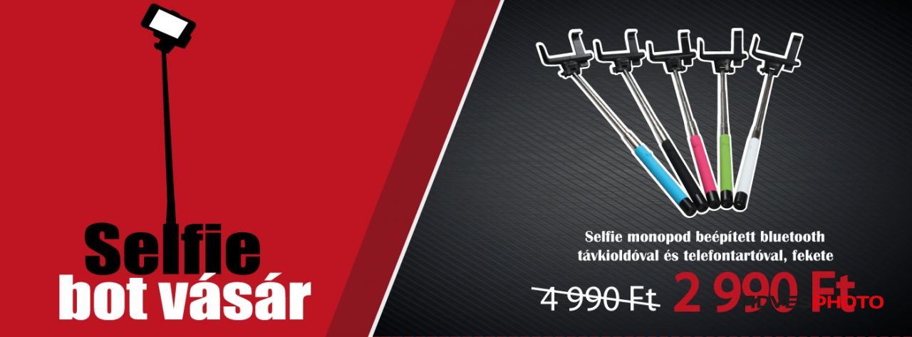 Selfie monopod beépített bluetooth távkioldóval és telefontartóval, fekete /Teleszkópos/ Selfie monopod beépített bluetooth távkioldóval és telefontartóval, fekete /Teleszkópos/
