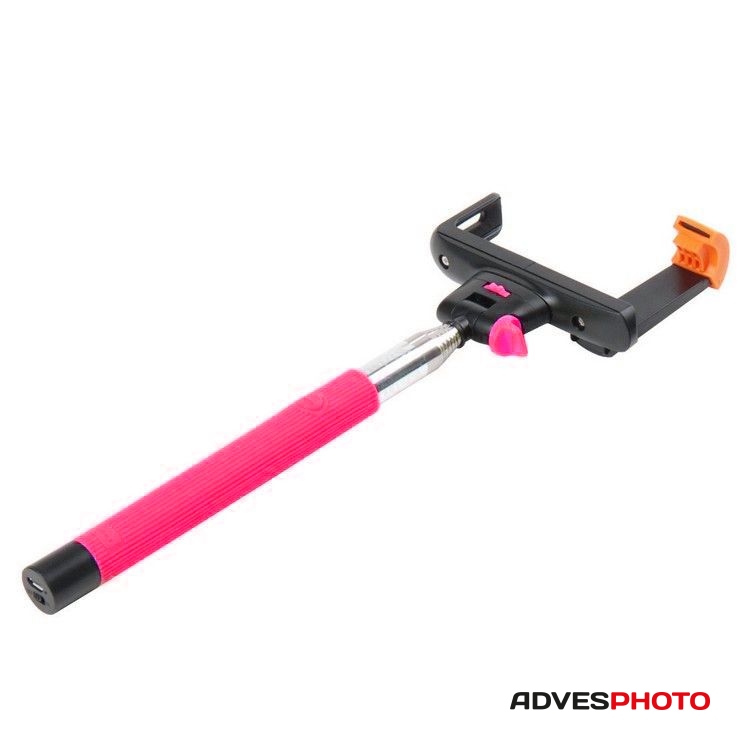 Selfie monopod beépített bluetooth távkioldóval és telefontartóval, rózsaszín /Teleszkópos/ Selfie monopod beépített bluetooth távkioldóval és telefontartóval, rózsaszín /Teleszkópos/