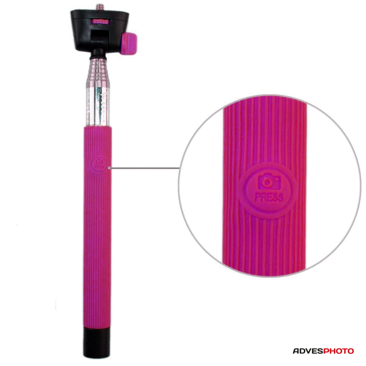 Selfie monopod beépített bluetooth távkioldóval és telefontartóval, rózsaszín /Teleszkópos/ Selfie monopod beépített bluetooth távkioldóval és telefontartóval, rózsaszín /Teleszkópos/