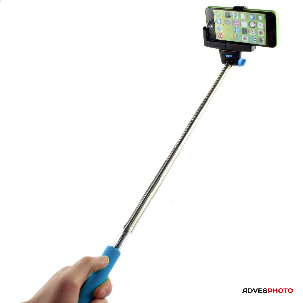 Selfie monopod beépített bluetooth távkioldóval és telefontartóval, kék /Teleszkópos/ Selfie monopod beépített bluetooth távkioldóval és telefontartóval, kék /Teleszkópos/