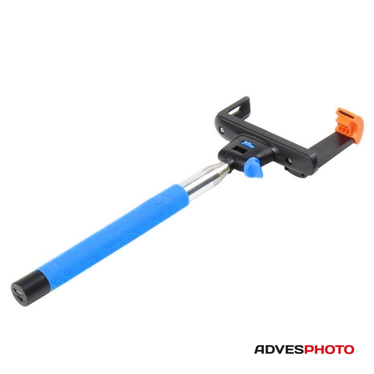 Selfie monopod beépített bluetooth távkioldóval és telefontartóval, kék /Teleszkópos/ Selfie monopod beépített bluetooth távkioldóval és telefontartóval, kék /Teleszkópos/