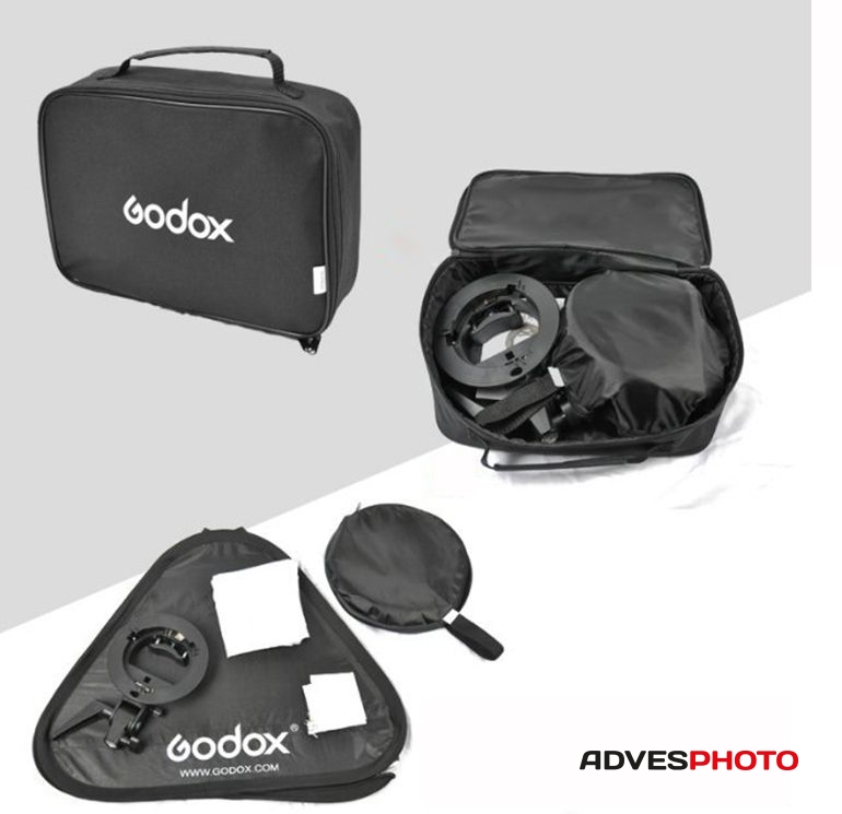 Godox S-típusú 60x60cm-es Softbox és rendszervaku tartó bowens bajonett csatlakozási ponttal + táska