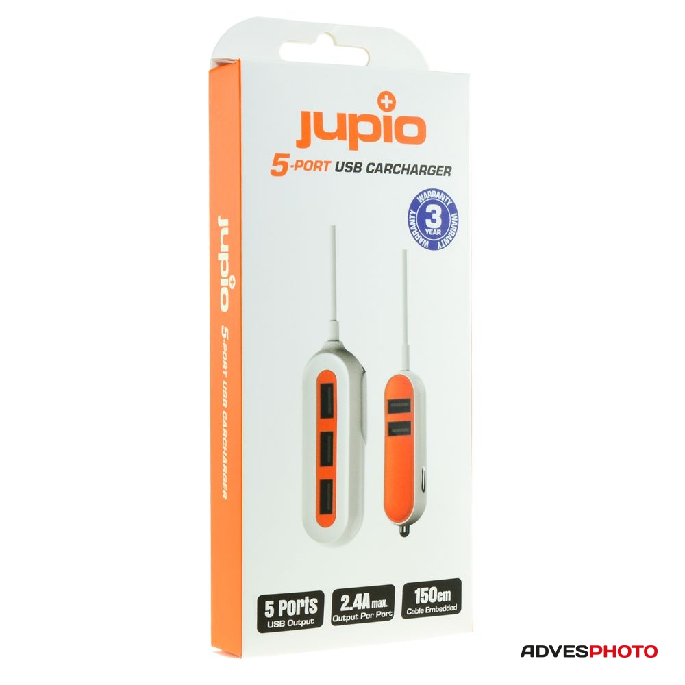 Jupio szivargyújtós USB töltő 5 darab kimenettel 12-24V