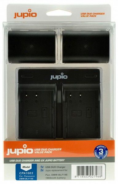 Jupio Value Pack Panasonic DMW-BLF19E 1860mAh 2db fényképezőgép akkumulátor + USB dupa töltő