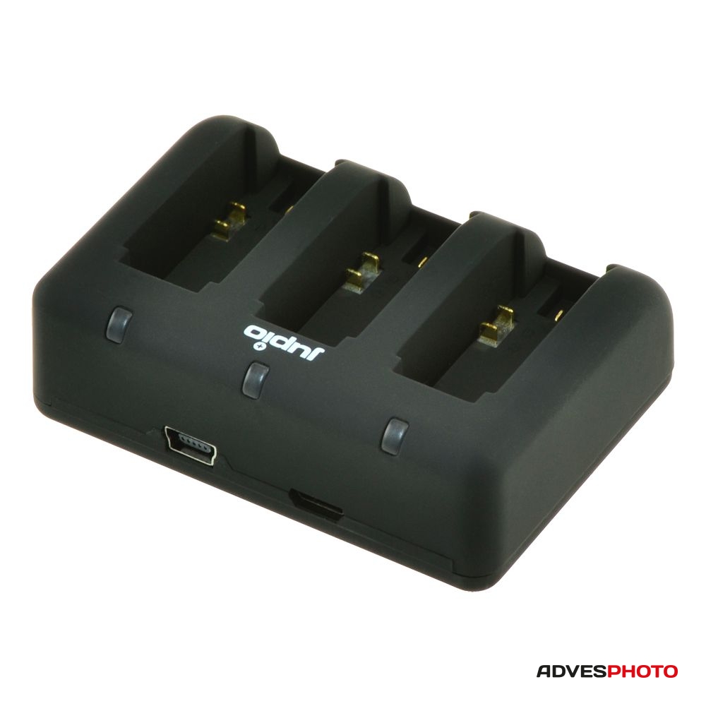Jupio Compact USB Tripla akkumulátor-töltő GoPro Hero 3/3+/4 akkumulátorokhoz