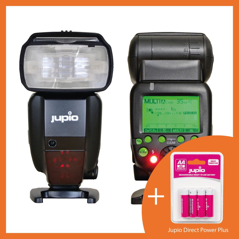 Jupio Power Flash 600 rendszervaku+Jupio Direct Power Plus AA Ni-Mh 2500 mAh akkumulátor 4db/bliszter /Sony/