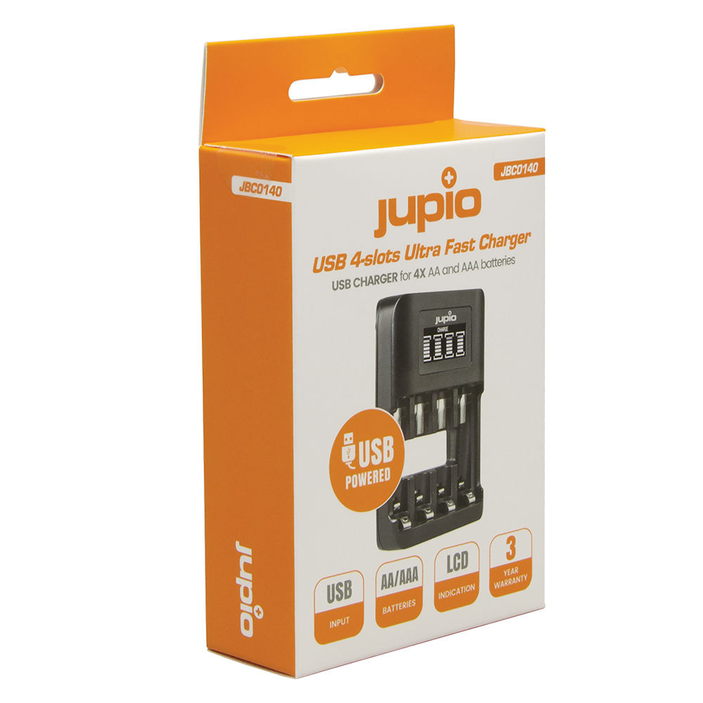 Jupio USB ultragyors elemtöltő LCD kijelzővel