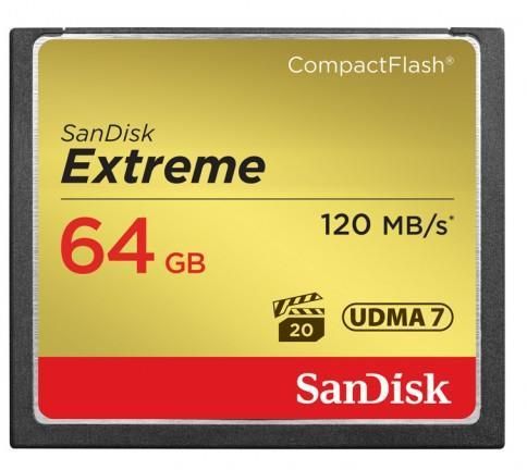 SanDisk Extreme CompactFlash™ 64GB memóriakártya (120 MB/s olvasási - 85 MB/s írási sebesség)