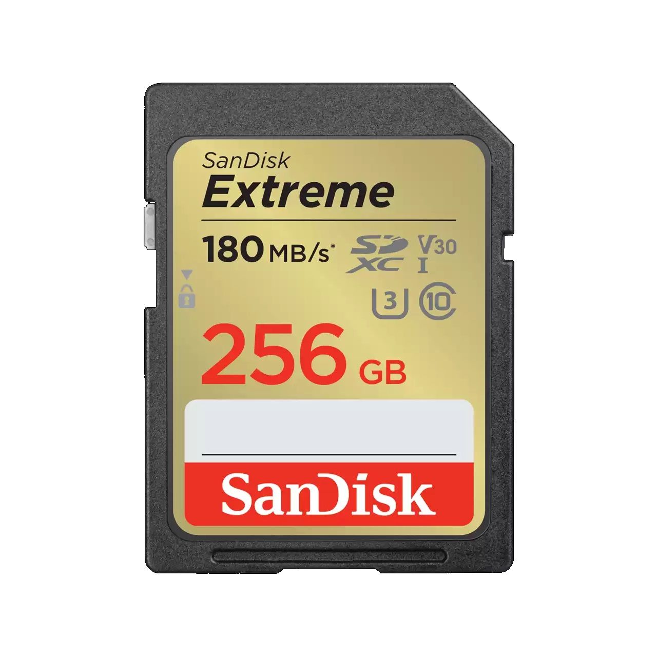 SanDisk Extreme SDXC™ 256GB memóriakártya (180MB/s olvasási / 130MB írási sebesség ) UHS-I, Class 10, U3, V30