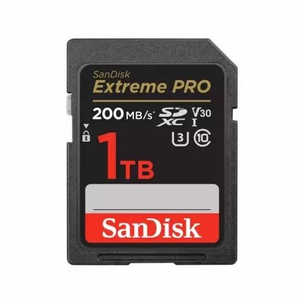 SanDisk Extreme PRO SDXC™ 1TB memóriakártya ( 200MB/s olvasási / 140MB/s írási sebesség) UHS-I, Class 10, U3