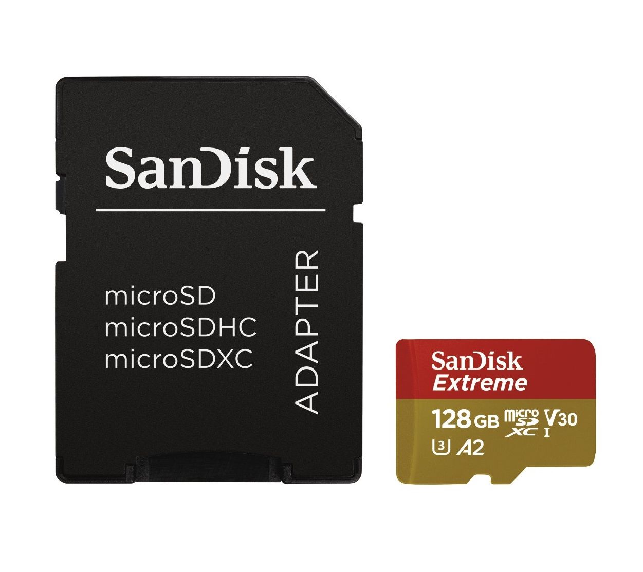 SanDisk microSDXC™ Mobile Extreme™ 128GB memóriakártya + adapter, (olvasási seb.: 190 MB/s, & írási seb.: 90 MB/s), UHS-I, V30, A2, C10, U3 + Rescue Pro Deluxe