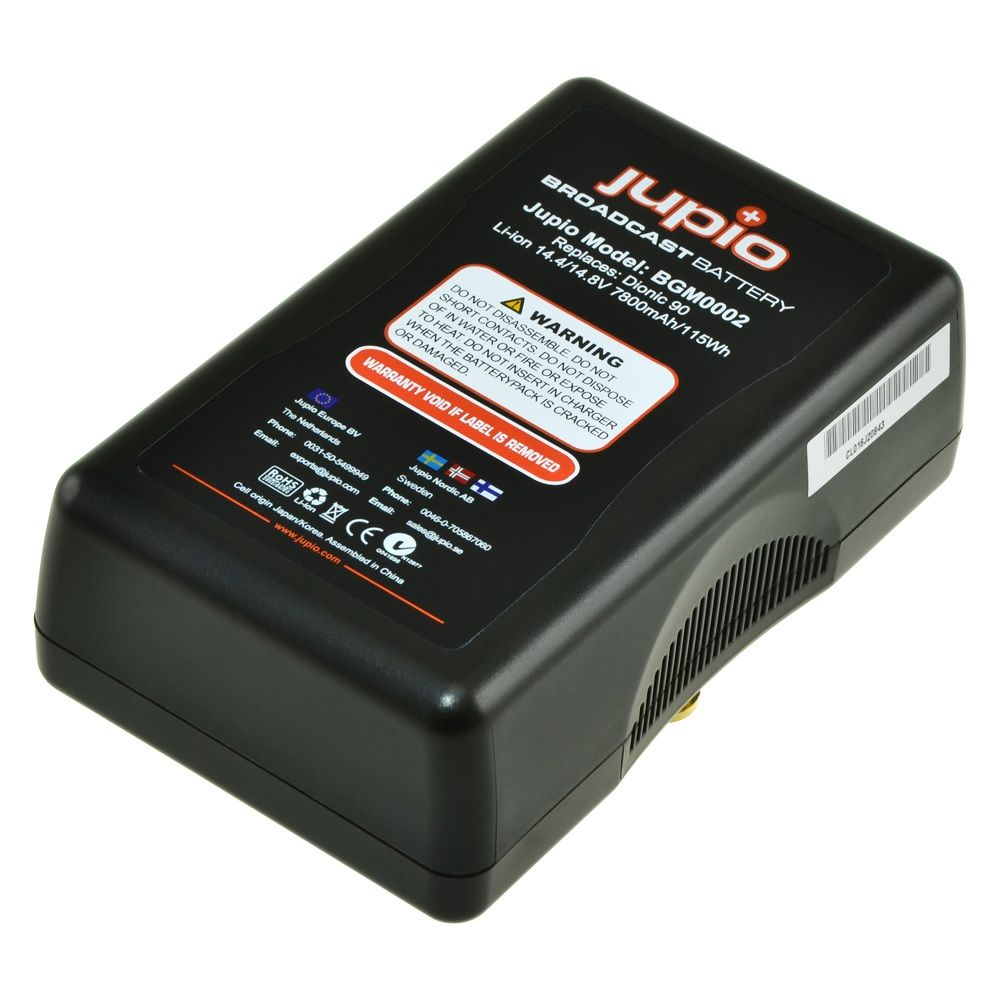 Jupio Gold Mount ProlLine broadcast videókamera akkumulátor 7800mAh LED visszajelzővel