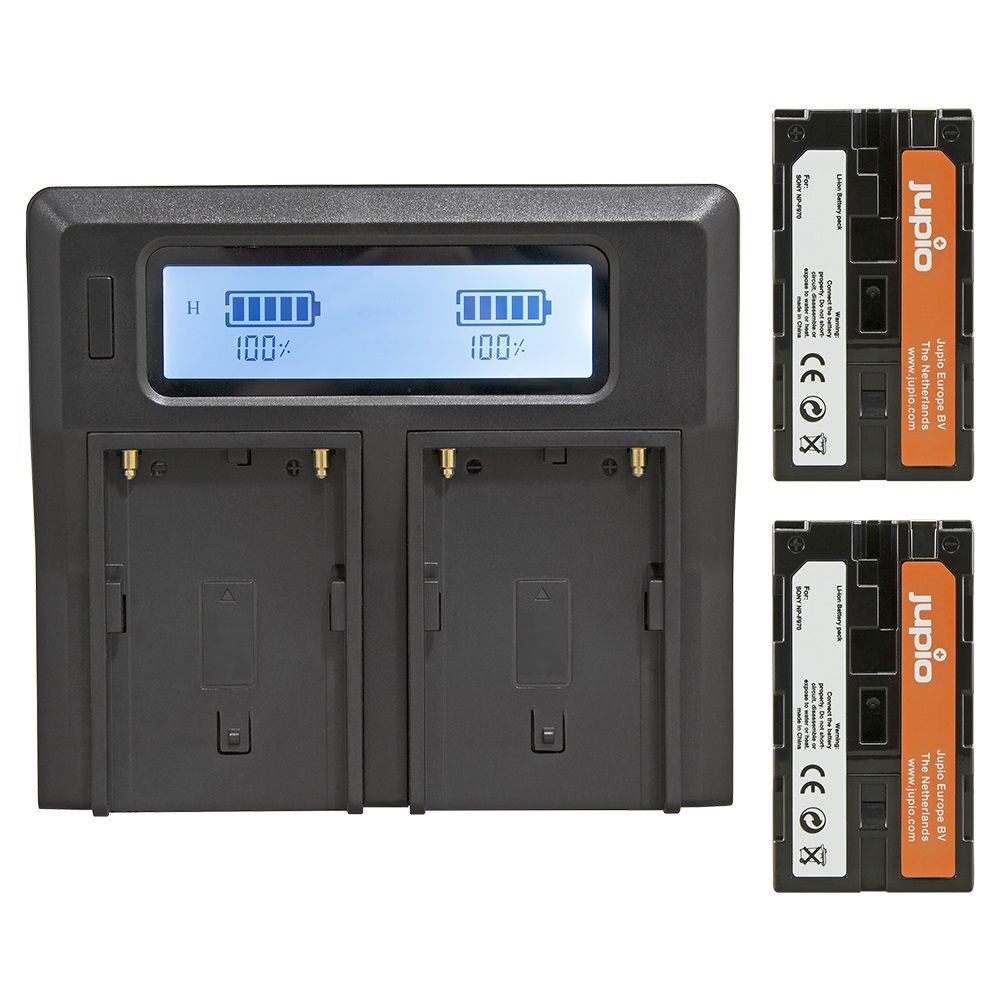 Jupio Power LED töltő akkumulátor szett (Sony F970 akkumulátor+töltő)