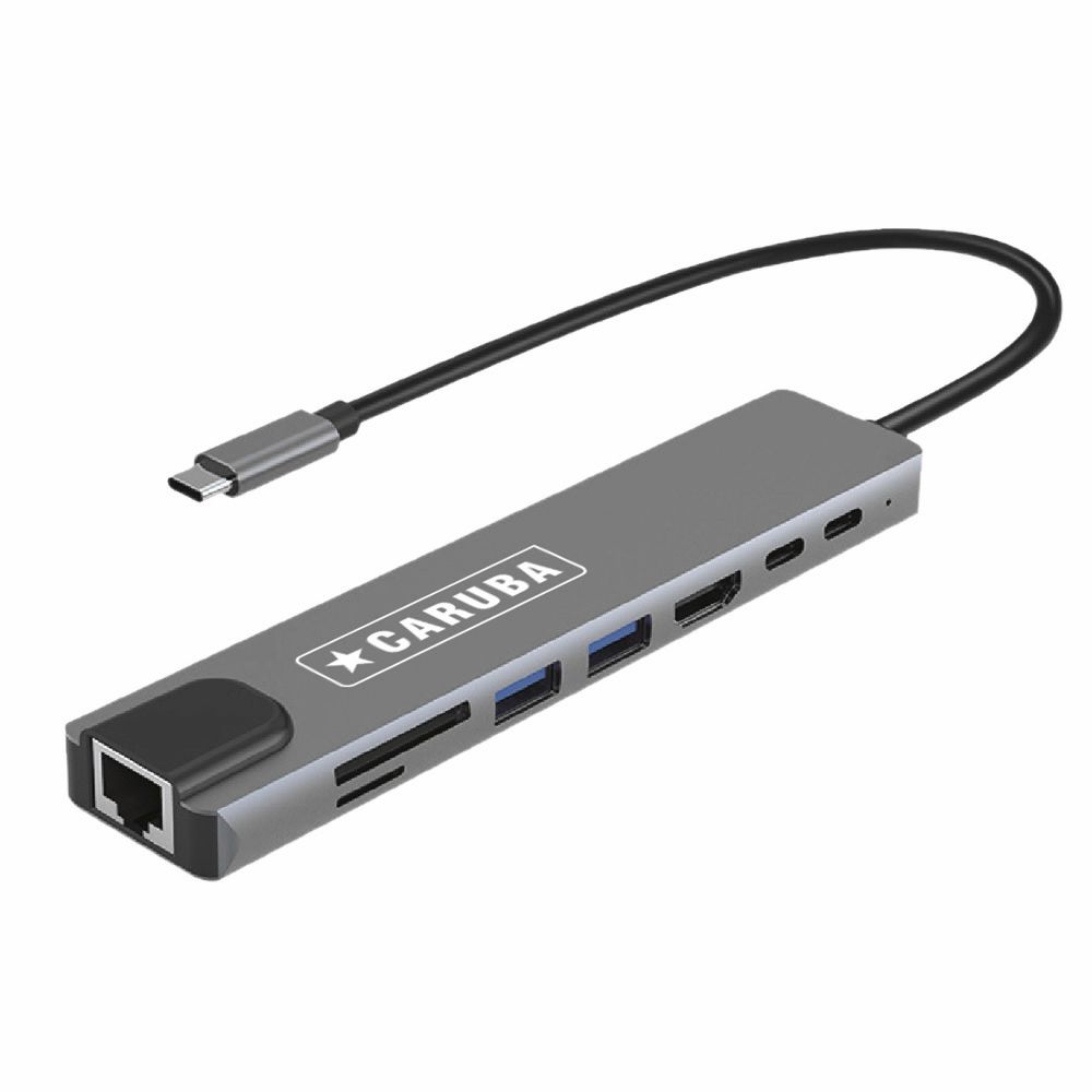 Caruba 8-in-1 USB-C Hub Ethernet porttal