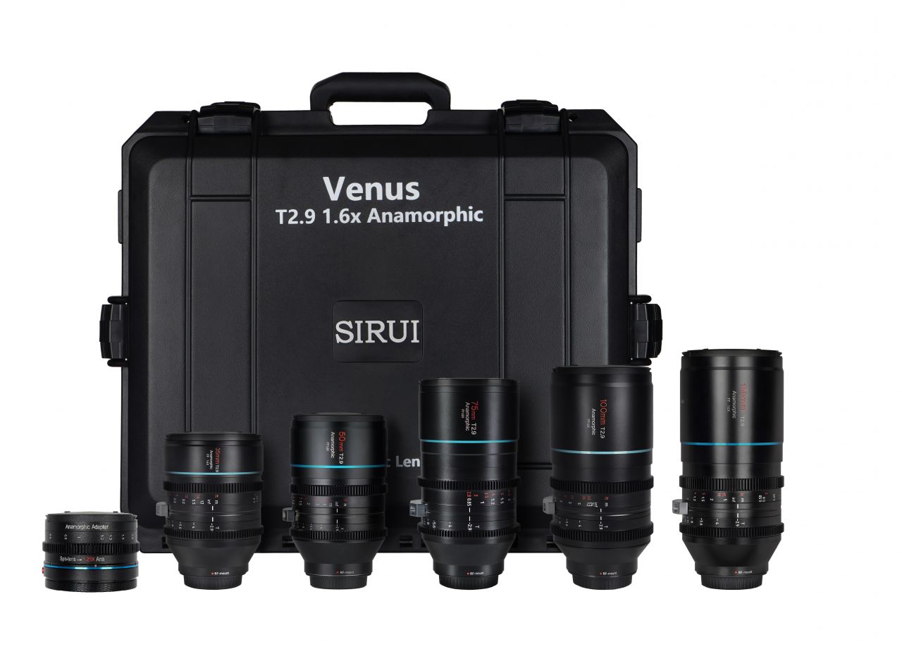 SIRUI Venus T2.9 1.6X quintet anamorf objektív készlet Canon RF bajonettel és ADP125X adapterrel