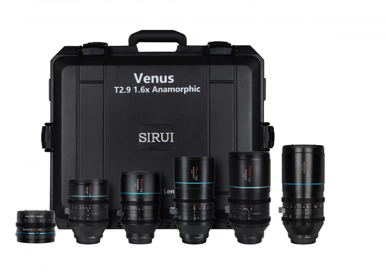 SIRUI Venus T2.9 1.6X quintet anamorf objektív készlet Sony E bajonettel és ADP125X adapterrel