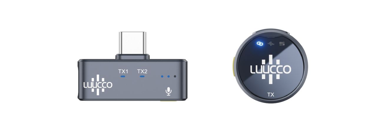 Luucco AirWave Mini-K1 vezeték nélküli csíptetős lavalier mikrofon USB-C csatlakozóval