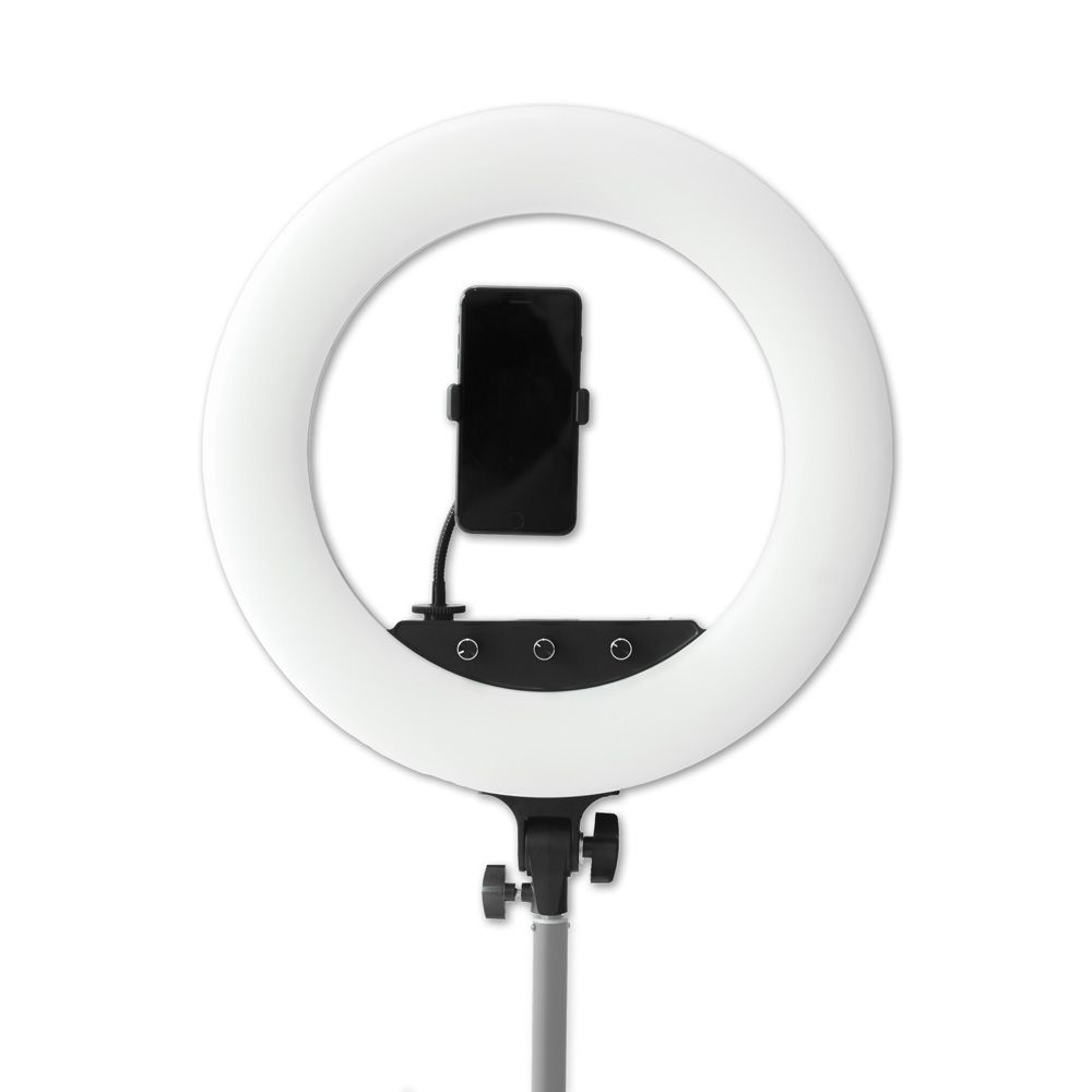 Caruba RGB kör alakú vlogger 18 hüvelykes LED szett táskával – fehér Caruba RGB kör alakú vlogger 18 hüvelykes LED szett táskával – fehér