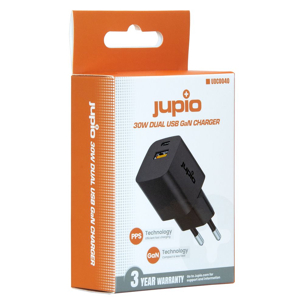 Jupio Dual USB GaN 30W töltő Jupio Dual USB GaN 30W töltő