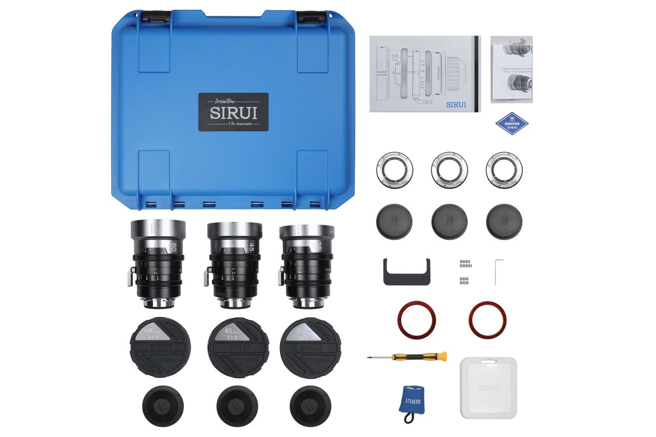 SIRUI IronStar T1.9 1.5X Anamorf Full Frame Cine Objektív szett 35mm & 45mm & 60mm (Semleges becsillanás) SIRUI IronStar T1.9 1.5X Anamorf Full Frame Cine Objektív szett 35mm & 45mm & 60mm (Semleges becsillanás)