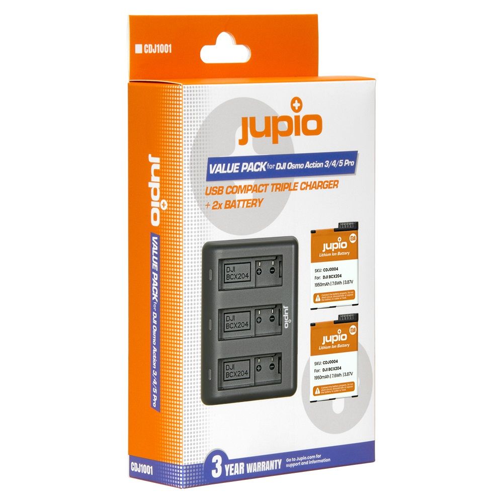 Jupio DJI Osmo Action 3/4/5 Pro Value Pack.