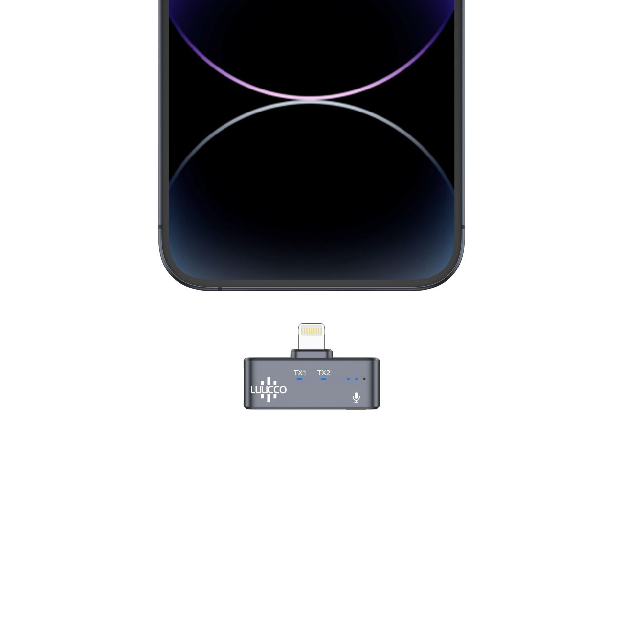 LUUCCO MiniPods K2 vezeték nélküli csíptetős lavalier wireless mikrofon szett telefonhoz USB-C (Fekete)