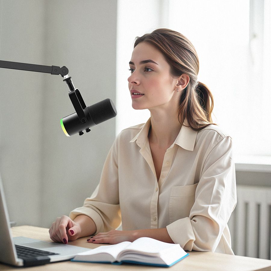 LUUCCO Melo-S2 professzionális vezeték nélküli dinamikus USB/XLR podcast mikrofon 