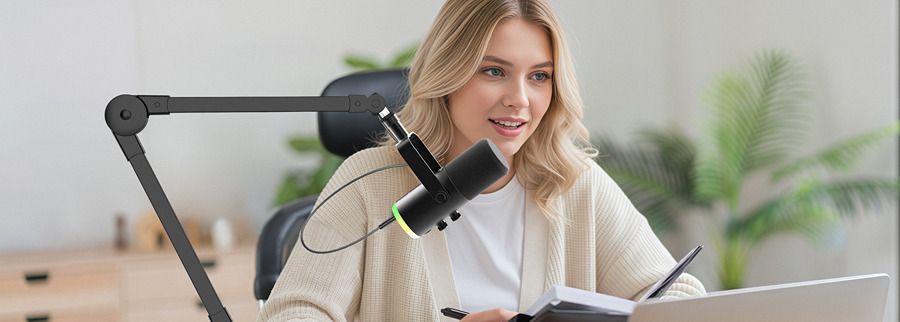 LUUCCO Melo-S2 professzionális vezeték nélküli dinamikus USB/XLR podcast mikrofon 