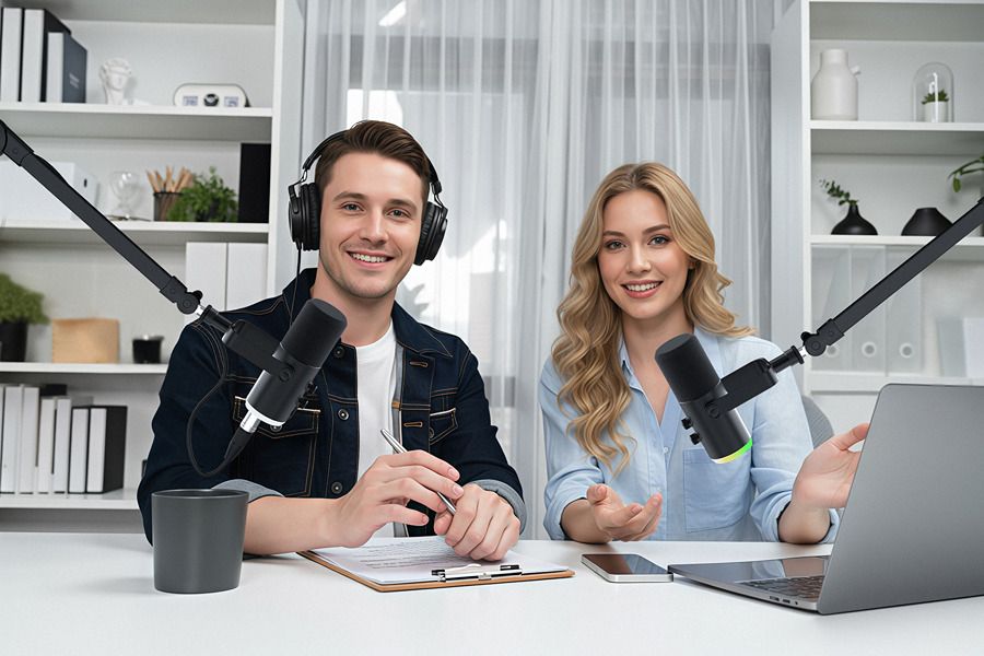 LUUCCO Melo-S2 professzionális vezeték nélküli dinamikus USB/XLR podcast mikrofon 