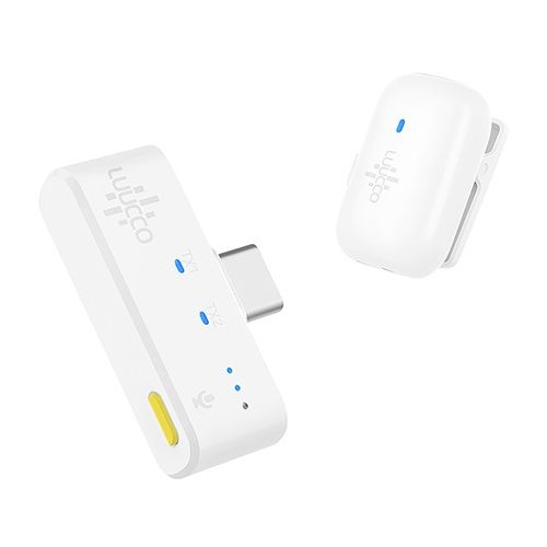 LUUCCO MiniPods K1 vezeték nélküli csíptetős lavalier wireless mikrofon telefonhoz USB-C (Fehér)